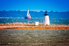 Bird Island Lighthouse with Cleveland Ledge Light Behind